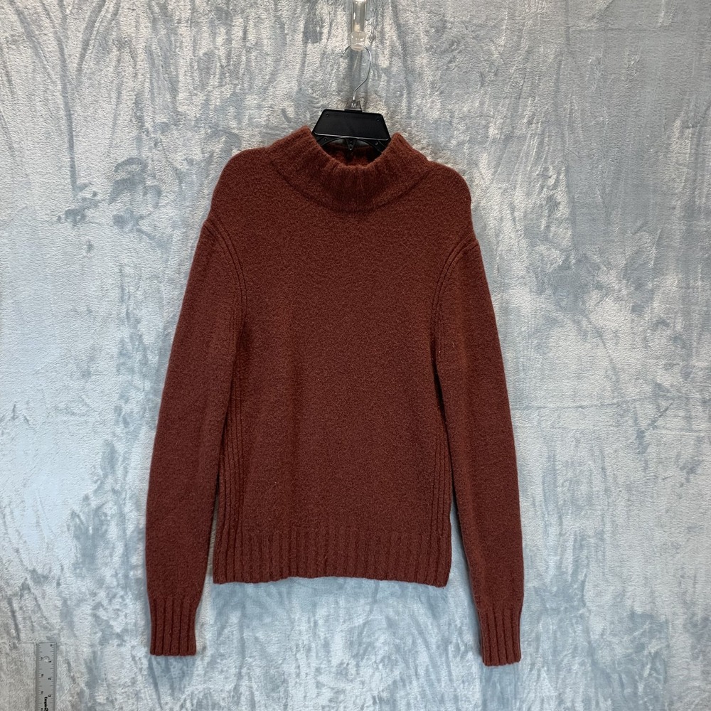 Point‎ Sur Women's Sweater S Mock Neck Wool Alpaca Blend Knit Rust Red Pullover